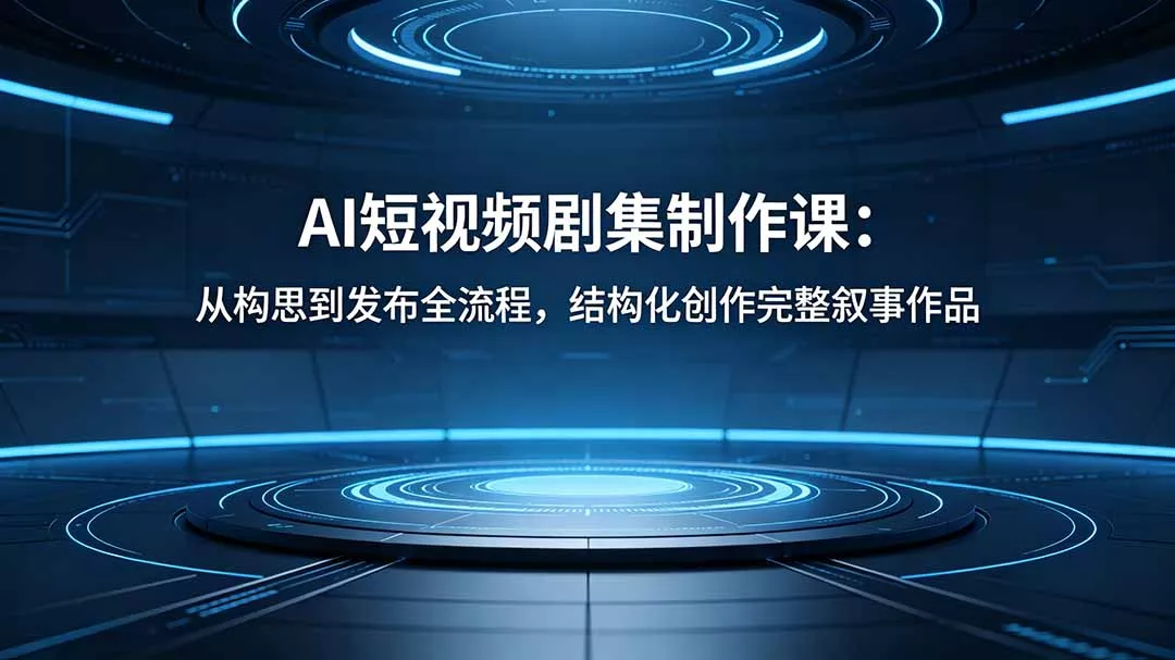 AI短视频剧集制作课：从构思到发布全流程，结构化创作完整叙事作品 - 项目资源网