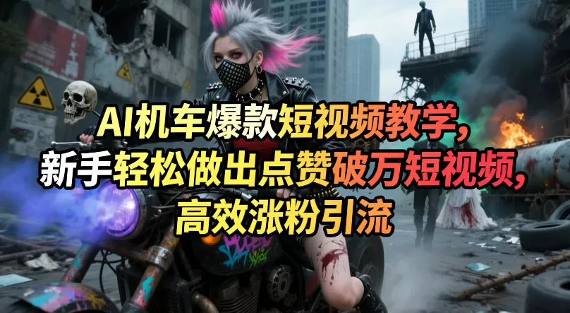 AI机车爆款短视频教学，新手轻松做出点赞破万短视频，高效涨粉引流 - 项目资源网