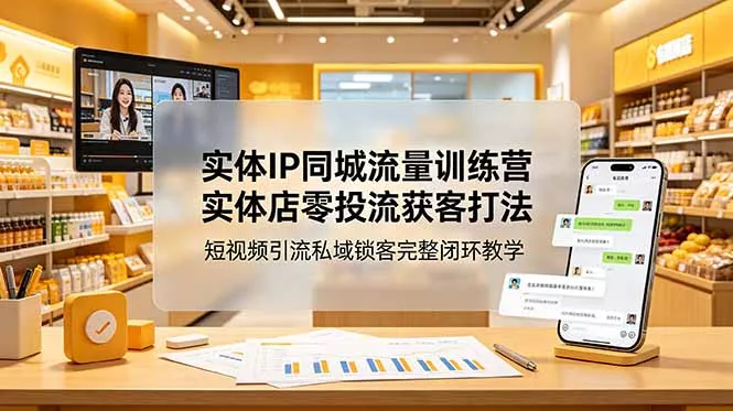 实体IP同城流量训练营：实体店零投流获客打法，短视频引流私域锁客完整闭环教学 - 项目资源网