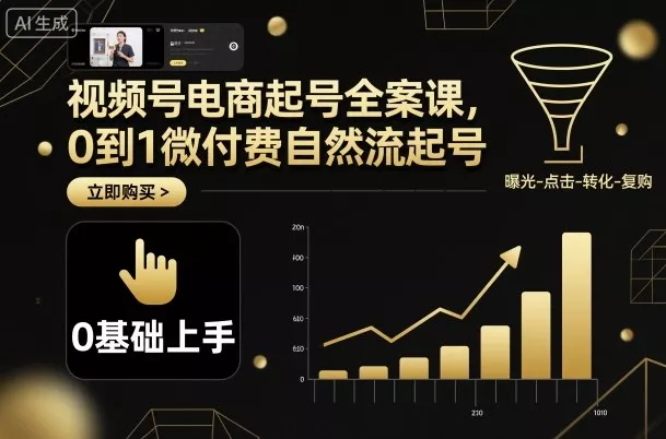 视频号电商起号全案课，0到1微付费自然流起号 - 项目资源网