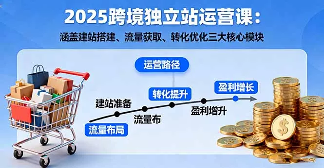 2025跨境独立站运营课：涵盖建站搭建、流量获取、转化优化三大核心模块 - 项目资源网
