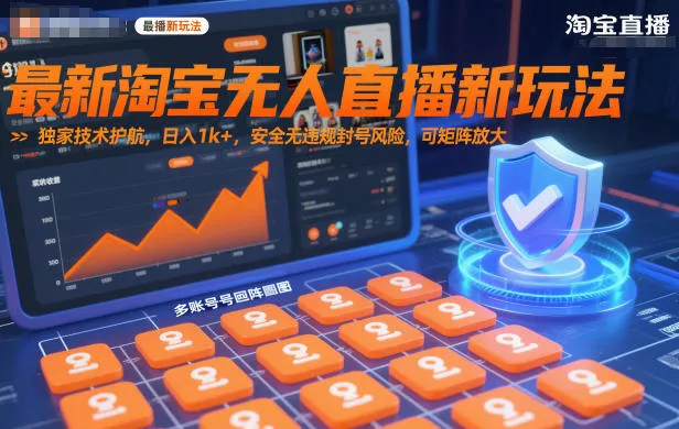 最新淘宝无人直播新玩法，独家技术护航，日入1k+，安全无违规封号风险，可矩阵放大【揭秘】 - 项目资源网