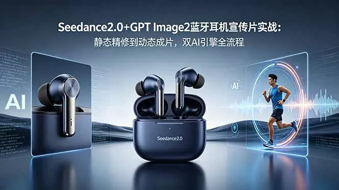 Seedance2.0+GPT Image2蓝牙耳机宣传片实战：静态精修到动态成片，双AI引擎全流程 - 项目资源网