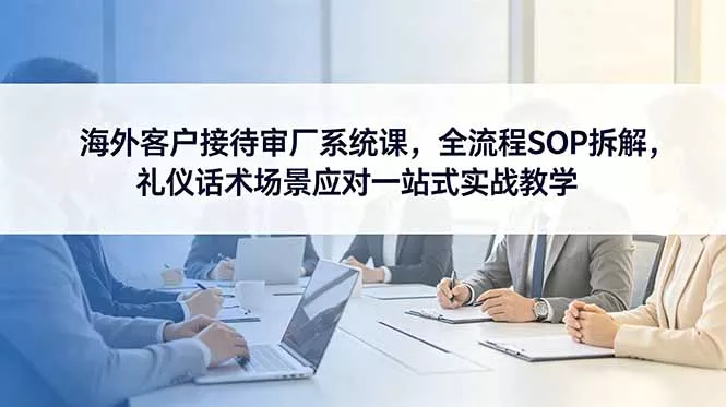 海外客户接待审厂系统课，全流程SOP拆解，礼仪话术场景应对一站式实战教学 - 项目资源网