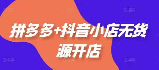 拼多多+抖音小店无货源开店，包括：选品、运营、基础、付费推广、爆款案例等(更新25年11月) - 项目资源网