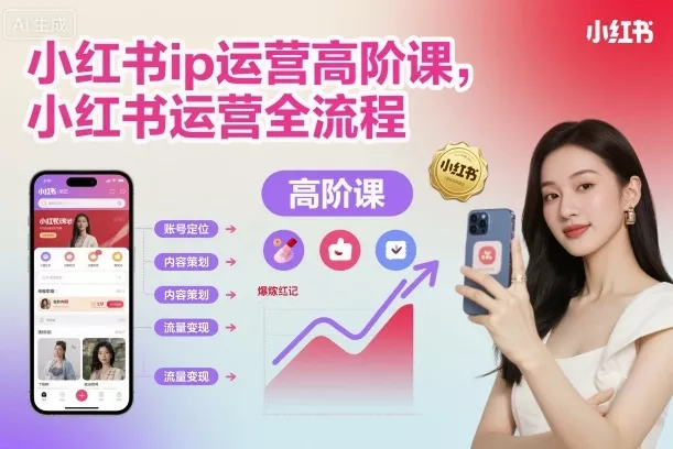 小红书ip运营高阶课，小红书运营全流程 - 项目资源网