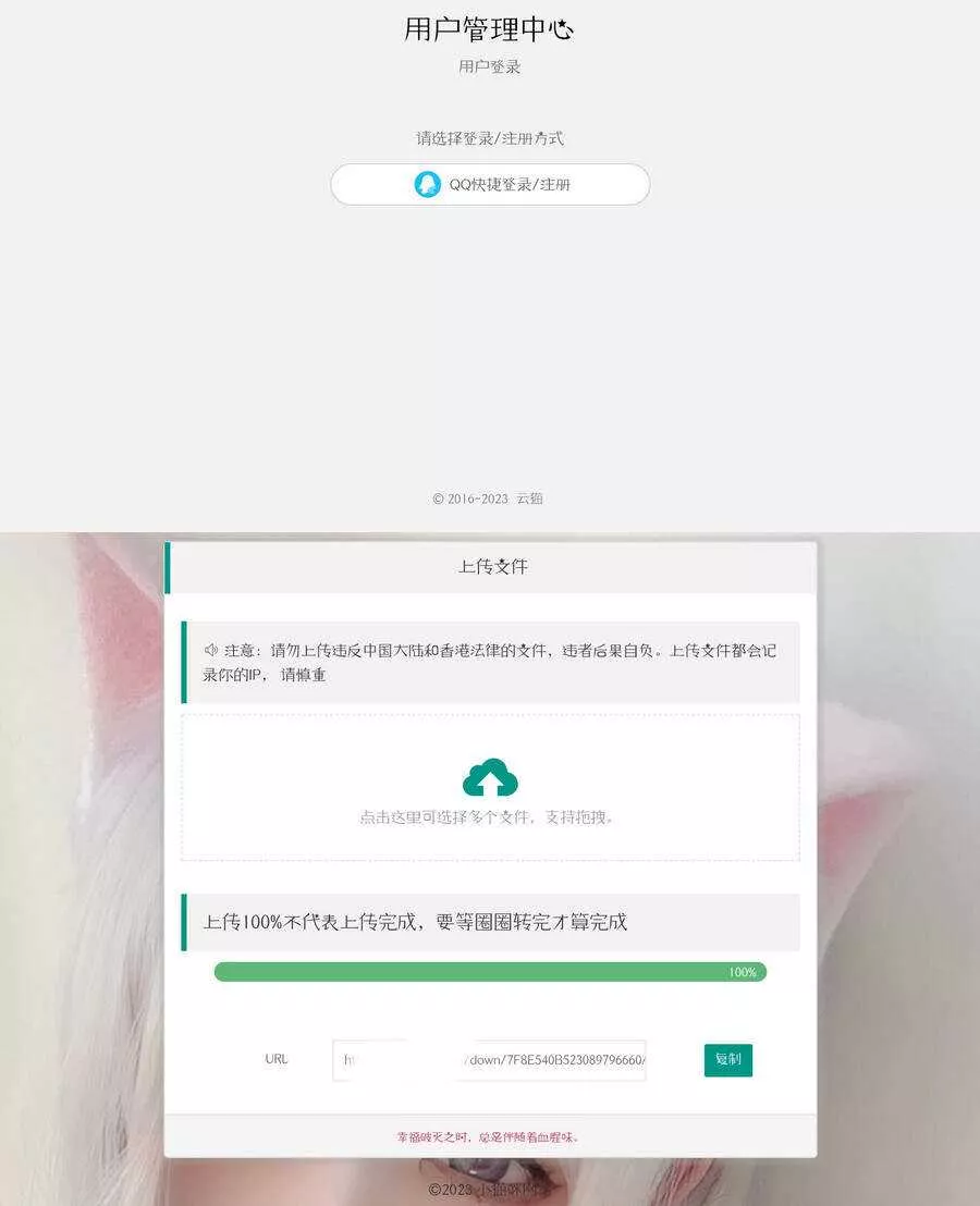 带后台的简洁网盘源码小猫咪网盘V1.3 - 项目资源网