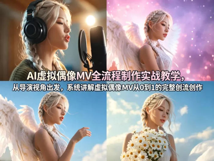 AI虚拟偶像MV全流程制作实战教学，从导演视角出发，系统讲解虚拟偶像MV从0到1的完整创作流程 - 项目资源网