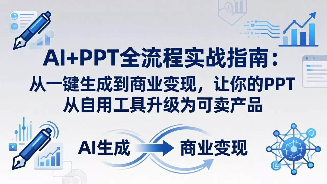 AI+PPT全流程实战指南-更新4月21：从一键生成到商业变现，让你的PPT从自用工具升级为可卖产品 - 项目资源网