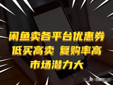 闲鱼卖各平台优惠券，低买高卖，复购率高，市场潜力大 - 项目资源网
