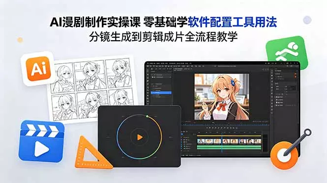 AI漫剧制作实操课 零基础学软件配置工具用法 分镜生成到剪辑成片全流程教学 - 项目资源网