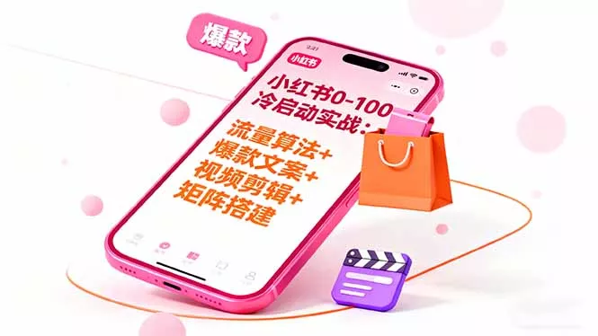 小红书0-100冷启动实战：流量算法+爆款选品+爆款文案+视频剪辑+矩阵搭建 - 项目资源网