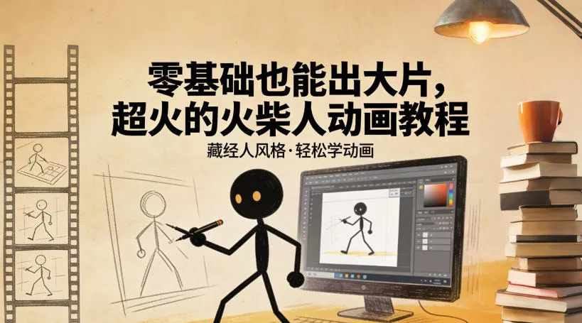 零基础也能出大片，超火的火柴人动画教程(藏经人风格) - 项目资源网