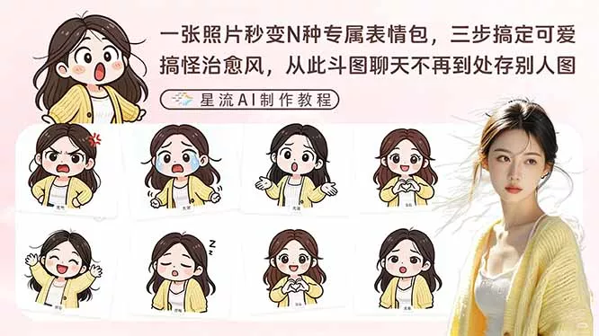 一张照片秒变N种专属表情包，三步搞定可爱搞怪治愈风，从此斗图聊天不再到处存别人图 - 项目资源网