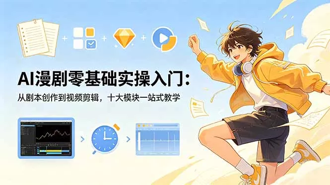 AI漫剧零基础实操入门：从剧本创作到视频剪辑，十大模块一站式教学 - 项目资源网