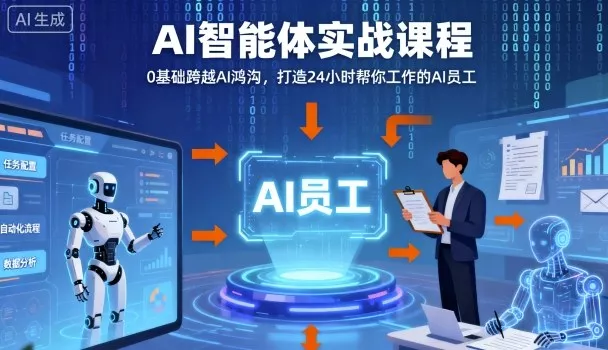 Ai智能体实战课程，0基础跨越Ai鸿沟，打造24小时帮你工作的Ai员工，打破常规，以实战定义Ai - 项目资源网
