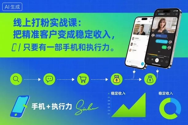 线上打粉实战课：把精准客户变成稳定收入，只要有一部手机和执行力 - 项目资源网