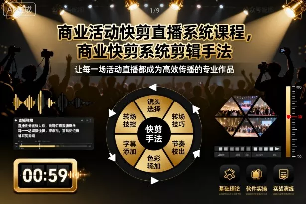 商业活动快剪直播系统课程，商业快剪系统剪辑手法 - 项目资源网