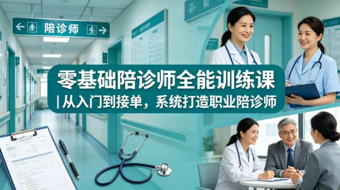 零基础陪诊师全能训练课｜从入门到接单，系统打造职业陪诊师 - 项目资源网