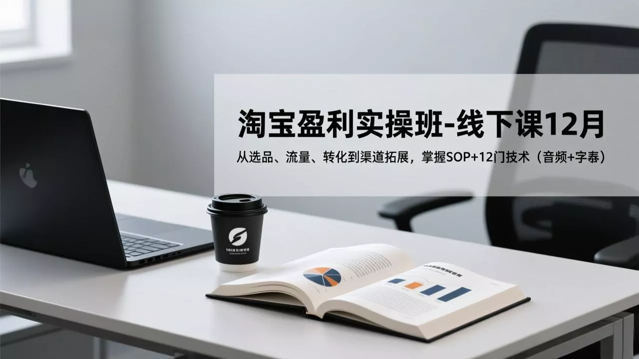 淘宝盈利实操班-线下课12月，从选品、流量、转化到渠道拓展，掌握SOP+12门技术(音频+字幕 - 项目资源网