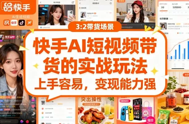 快手ai短视频带货的实战玩法，上手容易，变现能力强 - 项目资源网