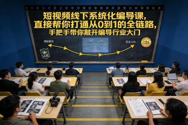 短视频线下系统化编导课，直接帮你打通从0到1的全链路，手把手带你敲开编导行业大门 - 项目资源网