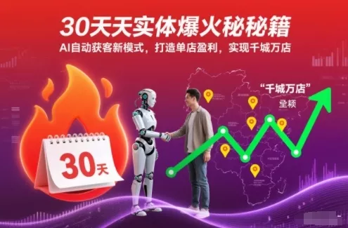 30天实体爆火秘籍，AI自动获客新模式，打造单店盈利，实现千城万店 - 项目资源网