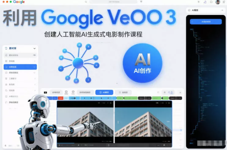 利l用Google Veo 3创建人工智能AI生成式电影制作课程，使用人工智能的力量创建令人惊叹的视频 - 项目资源网