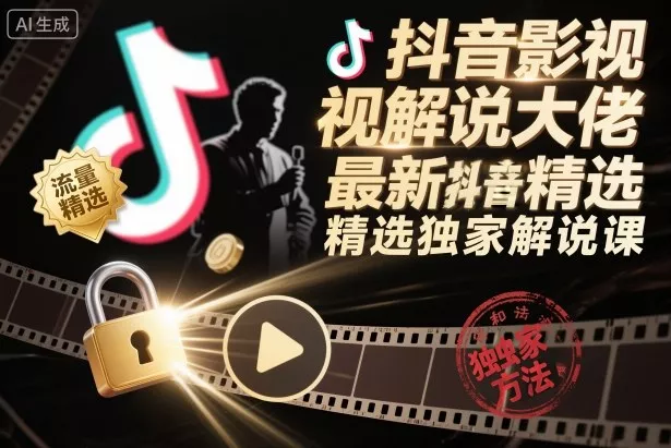 抖音影视解说大佬最新抖音进精选和独家方法，精选独家解说课(更新11月) - 项目资源网