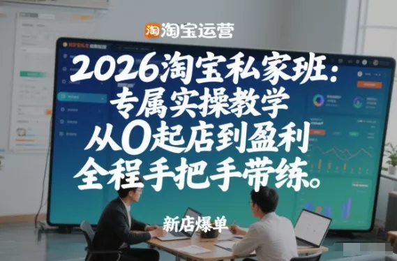 2026淘宝私家班：专属实操教学，从0起店到盈利，全程手把手带练(更新) - 项目资源网