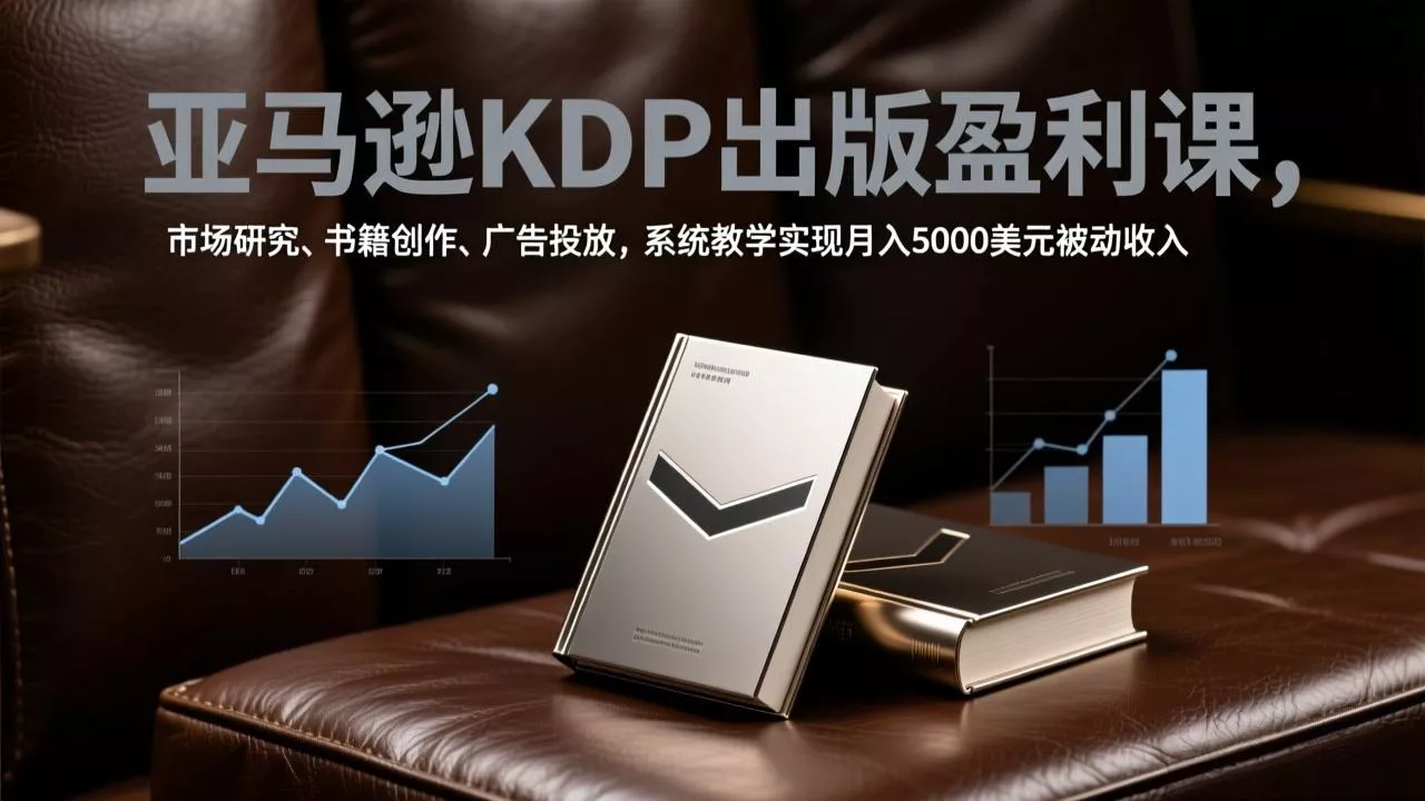 亚马逊KDP出版盈利课，市场研究、书籍创作、广告投放，系统教学实现月入5000美元被动收入 - 项目资源网