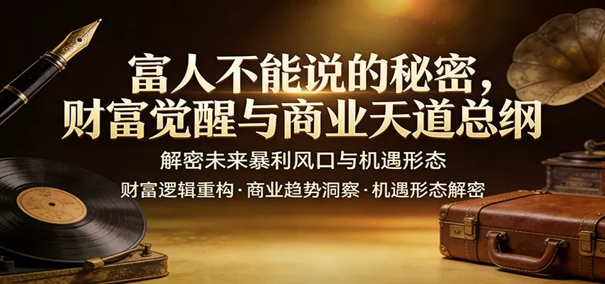 富人不能说的秘密，财富觉醒与商业天道总纲，解密未来暴利风口与机遇形态 - 项目资源网