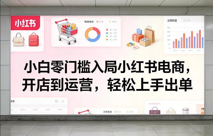 小白零门槛入局小红书电商，开店到运营，轻松上手出单 - 项目资源网