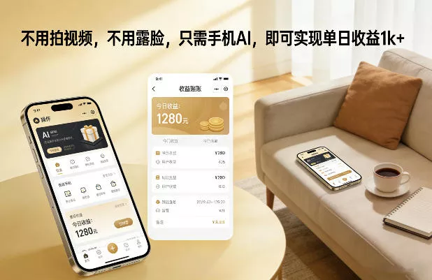 不用拍视频，不用露脸，只需手机AI，即可实现单日收益1k+【揭秘】 - 项目资源网