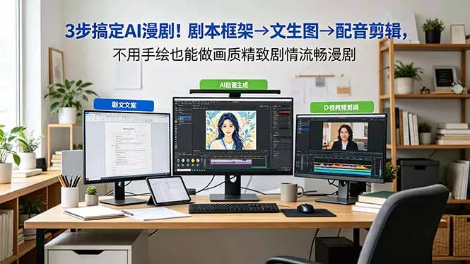 3步搞定AI漫剧！剧本框架→文生图→配音剪辑，不用手绘也能做画质精致剧情流畅漫剧 - 项目资源网