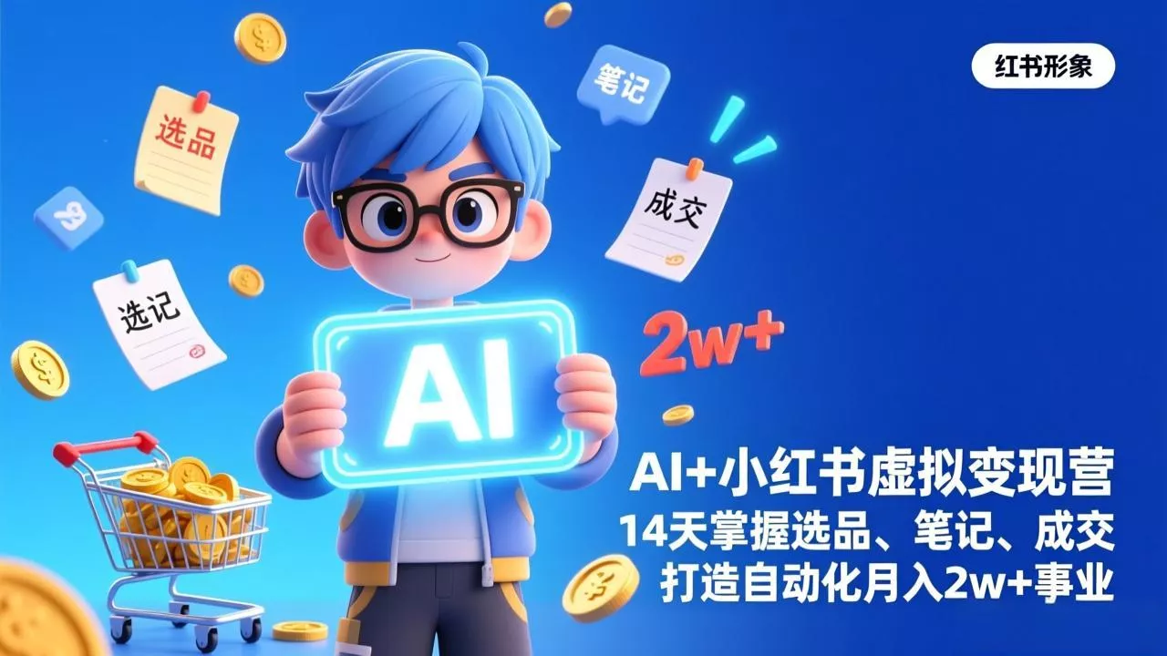 AI+小红书虚拟变现营(完结 - 项目资源网