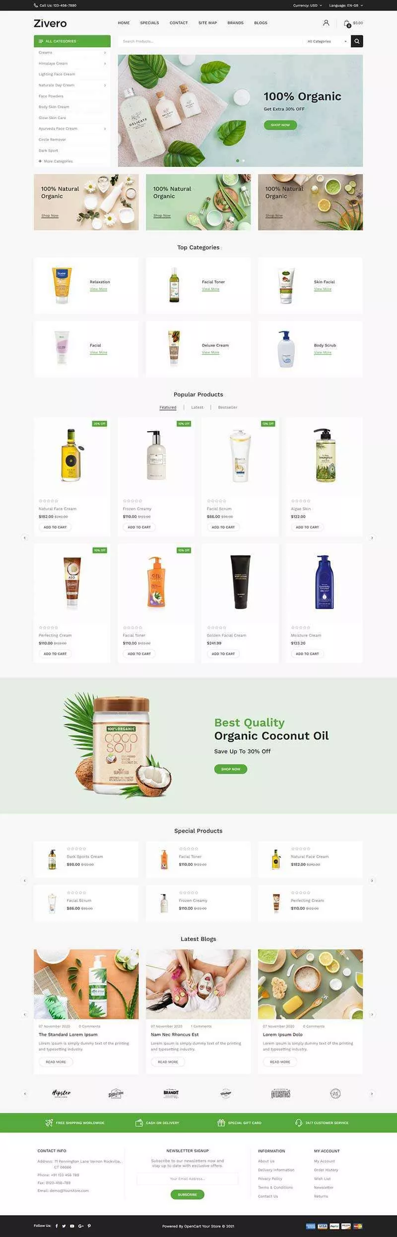 小清新洗护用品商城网页html模板 - 项目资源网