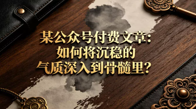 某公众号付费文章：如何将沉稳的气质深入到骨髓里？ - 项目资源网
