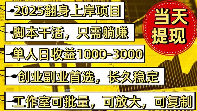 2025翻身上岸项目脚本干活，内部客户经理内部开号，单人日收益1000-300… - 项目资源网