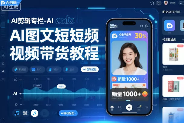 AI剪辑专栏-AI图文短视频带货教程 - 项目资源网