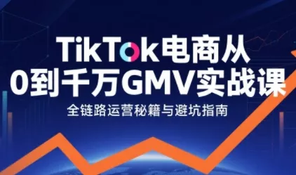 TikTok电商从0到千万GMV实战课，从0到1拆解实战秘籍(更新) - 项目资源网