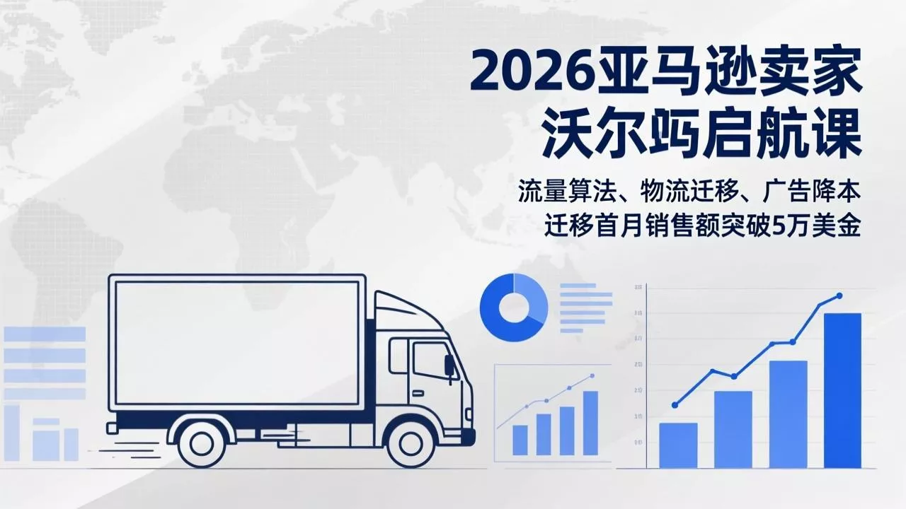 2026亚马逊卖家沃尔玛启航课，流量算法、物流迁移、广告降本，迁移首月销售额突破5万美金 - 项目资源网
