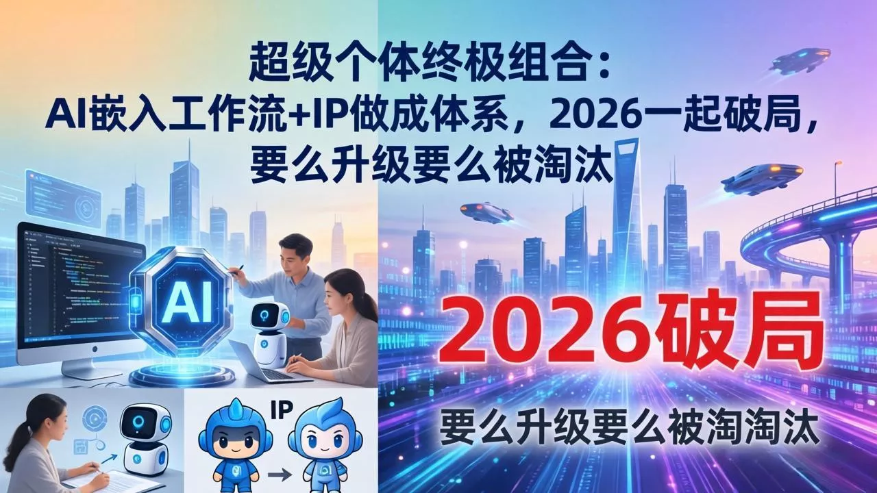 超级个体终极组合：AI嵌入工作流+IP做成体系，2026一起破局，要么升级要么被淘汰 - 项目资源网