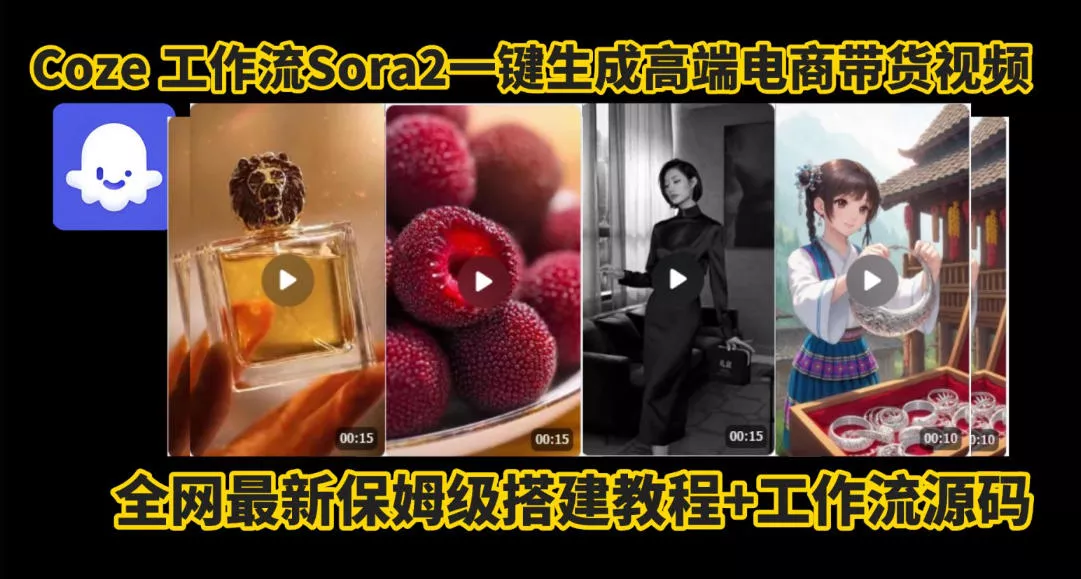 coze智能体sora2一键生成电商带货高端视频工作流保姆级拆解教程，无需剪辑，无需拍摄 - 项目资源网