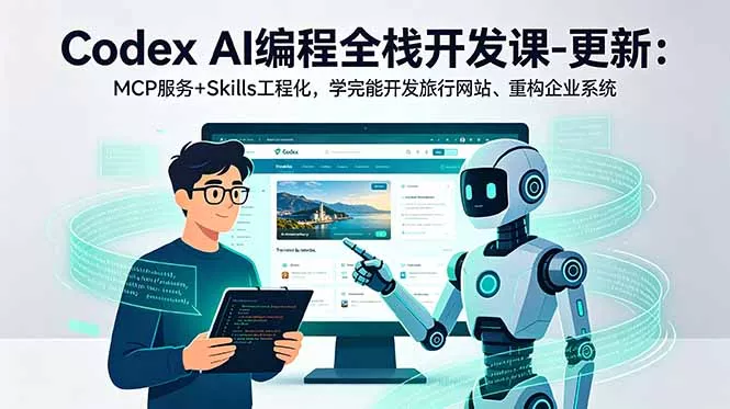 Codex AI编程全栈开发课-更新：MCP服务+Skills工程化，学完能开发旅行网站、重构企业系统 - 项目资源网
