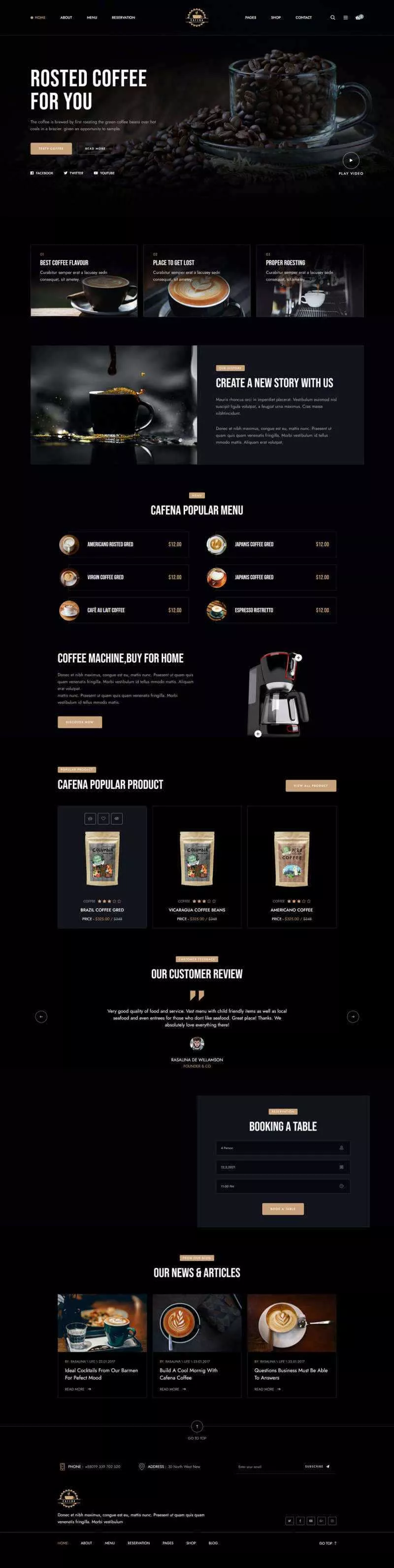响应式咖啡奶茶店铺HTML5电商销售模板 - 项目资源网