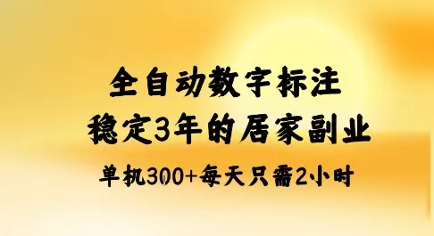 全自动数字标注，稳定3年的蓝海项目，居家也能矩阵开干的副业，单机日入3张+【揭秘】 - 项目资源网