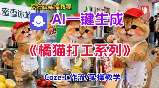 Coze扣子工作流一键生成胖橘猫打工短视频，保姆级实操搭建教学 - 项目资源网