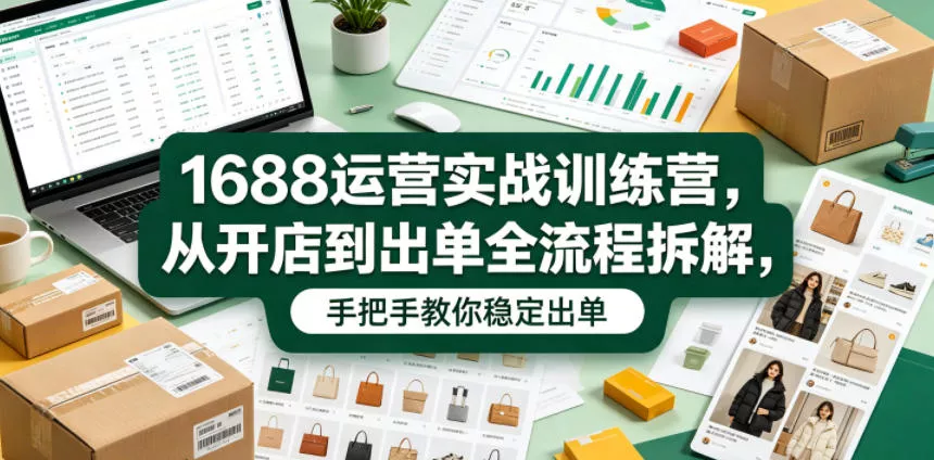 1688运营实战训练营，从开店到出单全流程拆解，手把手教你稳定出单(更新0620) - 项目资源网