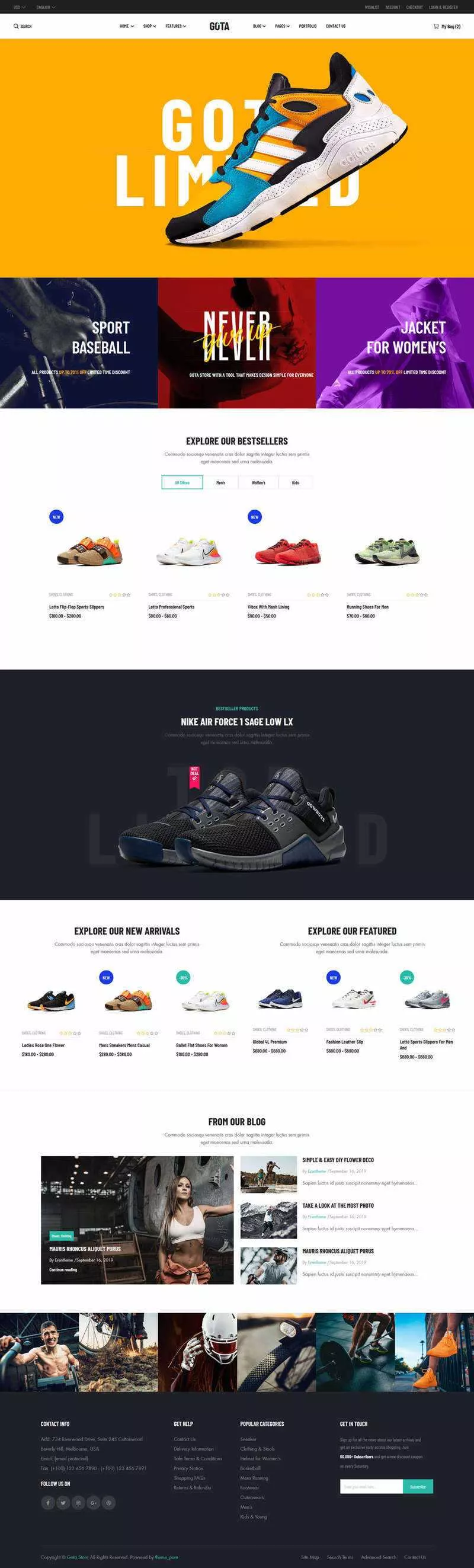 bootstrap响应式品牌运动鞋商城HTML5模板 - 项目资源网